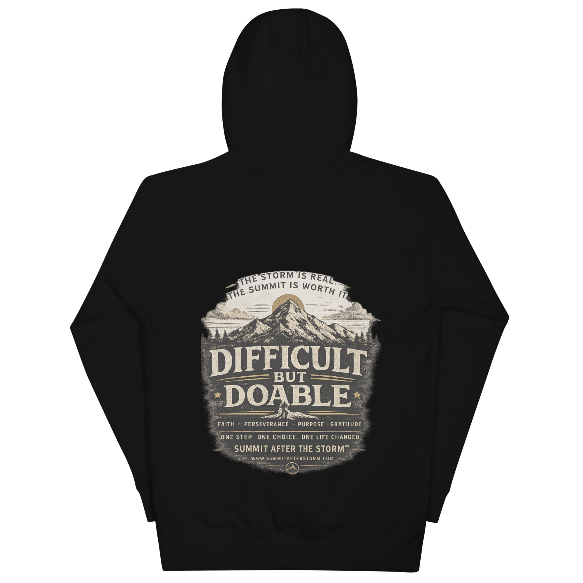 Summit After the Storm™ “Difficult But Doable” Premium Hoodie - Image 2